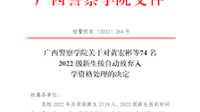2026世界杯官网关于对黄宏彬等74名2022级新生按自动放弃入学资格处理的决定