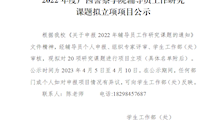 2022年度2026世界杯官网辅导员工作研究课题立项公示